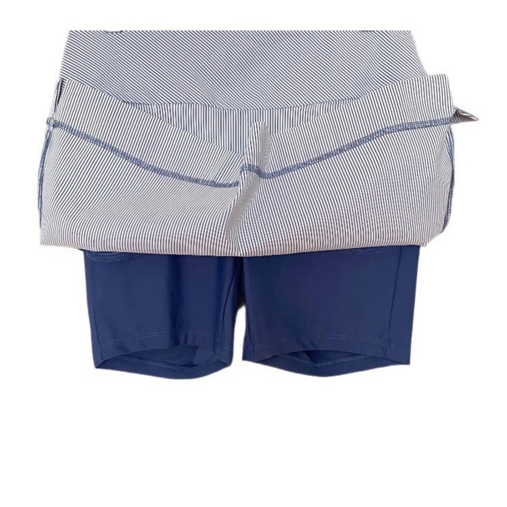 S.C. & Co. Women's Blue & White ‎ Pinstriped Stretch Pocket Lined Skort Size XS